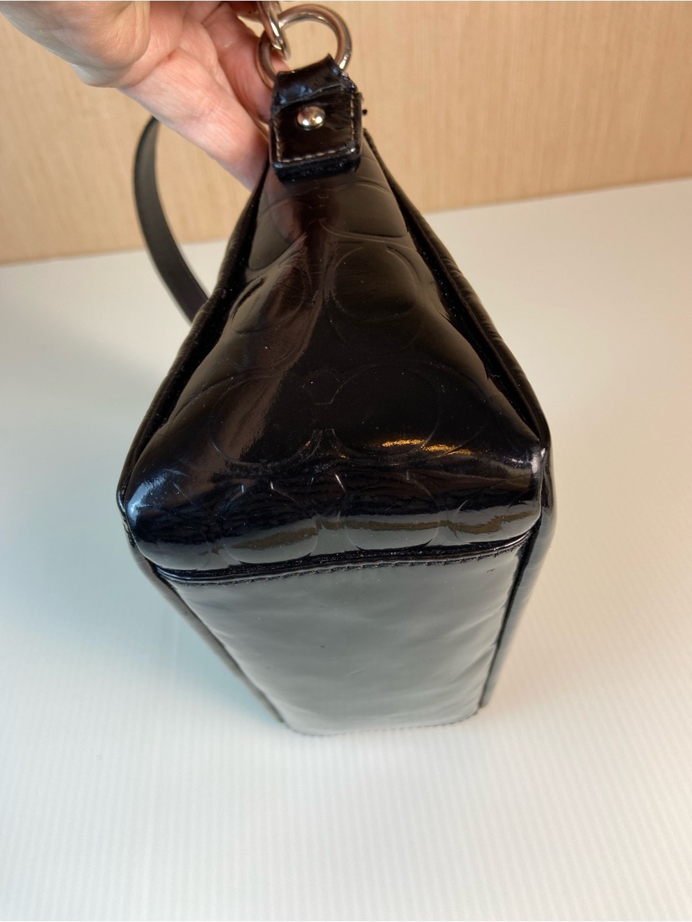 Coach Black Patent Leather Shoulder Bag - Picture 4 of 15